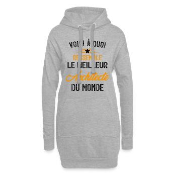 Voici à quoi ressemble le meilleur Architecte - Sweat-shirt à capuche long Femme - gris chiné - Devant