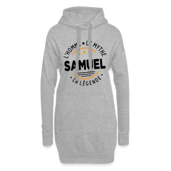 Samuel L'Homme Le Mythe La Légende - Sweat-shirt à capuche long Femme - gris chiné - Devant