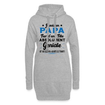 Je suis un papa fier d'une fille Cadeau pour papa - Sweat-shirt à capuche long Femme - gris chiné - Devant
