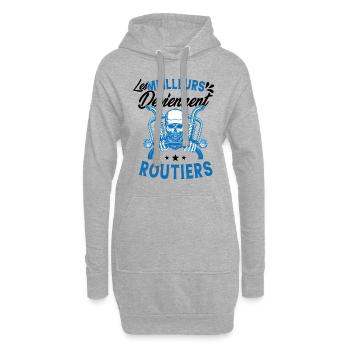 les meilleurs deviennent routiers - Sweat-shirt à capuche long Femme - gris chiné - Devant