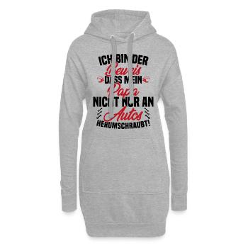 Je suis la preuve que papa ne se soucie pas seulement des voitures - Sweat-shirt à capuche long Femme - gris chiné - Devant