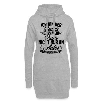 Je suis la preuve que papa ne se soucie pas seulement des voitures - Sweat-shirt à capuche long Femme - gris chiné - Devant
