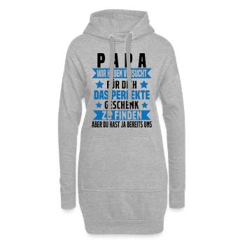Papa Wir Versuchten, Das Beste Geschenk Zu Finden - Hoodie-Kleid - Grau meliert - Vorne