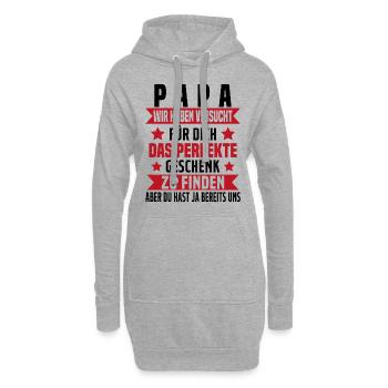 Papa Wir Versuchten, Das Beste Geschenk Zu Finden - Hoodie-Kleid - Grau meliert - Vorne