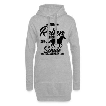 Né pour monter à cheval forcé à aller a l'école - Sweat-shirt à capuche long Femme - gris chiné - Devant