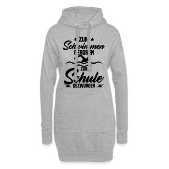 Né pour nager Forcé d'aller à l'école - Sweat-shirt à capuche long Femme - gris chiné - Devant