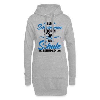 Né pour nager Forcé d'aller à l'école - Sweat-shirt à capuche long Femme - gris chiné - Devant