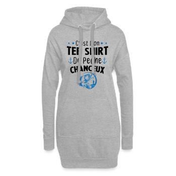 tee shirt pêcheur homme cadeau drole pêche - Sweat-shirt à capuche long Femme - gris chiné - Devant