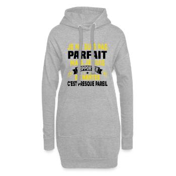Pas Parfait mais Je suis Supporter de Nantes - Sweat-shirt à capuche long Femme - gris chiné - Devant