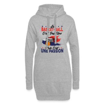 le basket ball Est Une Passion Cadeau - Sweat-shirt à capuche long Femme - gris chiné - Devant
