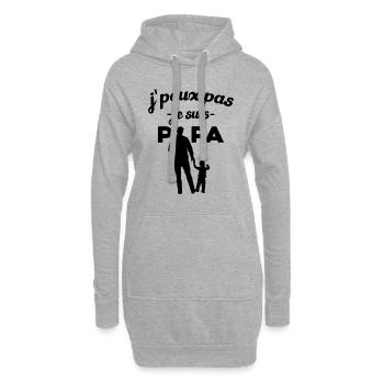 Je peux pas je suis papa bébé - Sweat-shirt à capuche long Femme - gris chiné - Devant