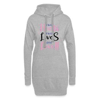 Deux cœurs, Deux vies, Un seul amour - Sweat-shirt à capuche long Femme - gris chiné - Devant