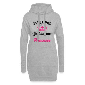 Je Peux Pas Je Suis une Princesse Humour Maman - Sweat-shirt à capuche long Femme - gris chiné - Devant