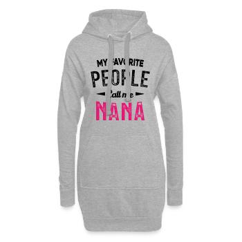 Mes personnes préférées m'appellent Nana - Sweat-shirt à capuche long Femme - gris chiné - Devant