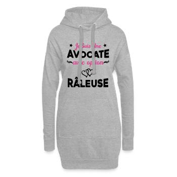 Femme je suis une avocate avec option râleuse - Sweat-shirt à capuche long Femme - gris chiné - Devant