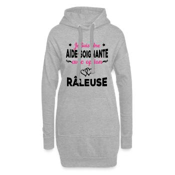 je suis une aide soignante avec option râleuse - Sweat-shirt à capuche long Femme - gris chiné - Devant