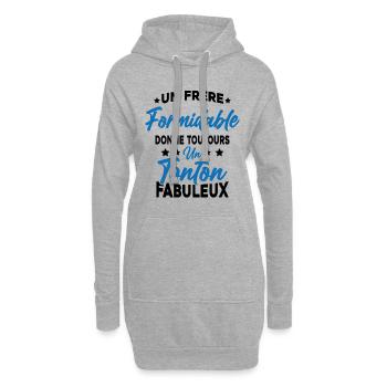 Un Frère Formidable - Un Tonton Fabuleux - Sweat-shirt à capuche long Femme - gris chiné - Devant