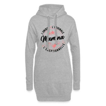 Mamina L'unique L'originale L'exeptionnelle Maman - Sweat-shirt à capuche long Femme - gris chiné - Devant