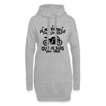 Je Ne Ronfle Pas Je Rêve Que Je Suis Une Moto - Sweat-shirt à capuche long Femme - gris chiné - Devant