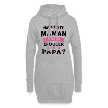 Ma Petite Maman Veux Tu Épouser Papa Cadeau Maman - Sweat-shirt à capuche long Femme - gris chiné - Devant