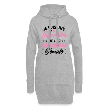 Je suis une infirmière et une maman géniale - Sweat-shirt à capuche long Femme - gris chiné - Devant