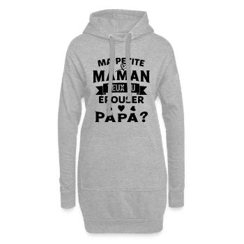 Ma Petite Maman Veux Tu Épouser Papa Cadeau Maman - Sweat-shirt à capuche long Femme - gris chiné - Devant