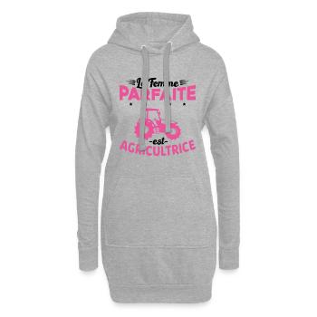 La femme Parfaite est Agricultrice Humour Cadeau - Sweat-shirt à capuche long Femme - gris chiné - Devant