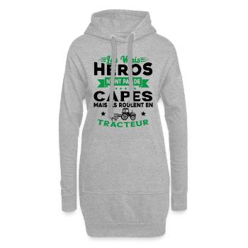Tracteur Héros Cadeau Agriculteur Humour Fermier - Sweat-shirt à capuche long Femme - gris chiné - Devant