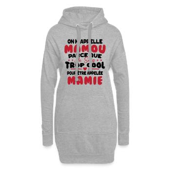 On M'appelle Mamou Parce que Chui Trop Cool Mamie - Sweat-shirt à capuche long Femme - gris chiné - Devant