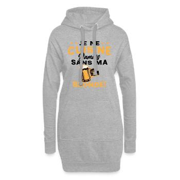 Je Ne Cuisine Jamais Sans Ma Blonde Humour - Sweat-shirt à capuche long Femme - gris chiné - Devant