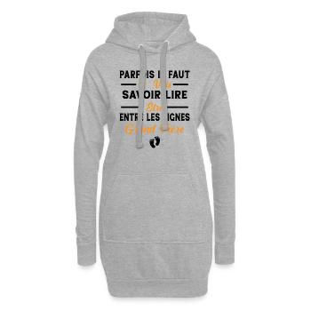 Je Vais Être Grand Frère Futur Grand Frère Enfant - Sweat-shirt à capuche long Femme - gris chiné - Devant