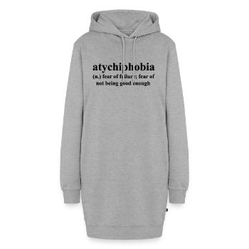 Atychiphobie Definition Angst vor dem Versagen - Hoodie-Kleid - Grau meliert - Vorne