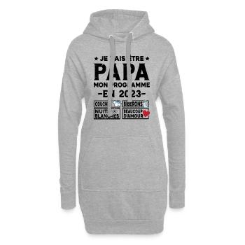 Je vais être papa mon programme en 2023 - Sweat-shirt à capuche long Femme - gris chiné - Devant