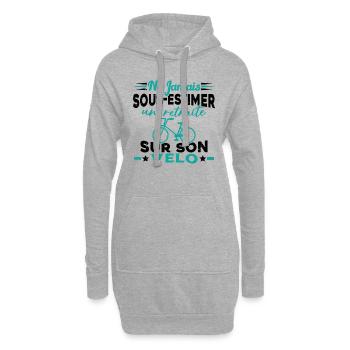 Un Retraité Sur Son Vélo Humour Retraite Cycliste - Sweat-shirt à capuche long Femme - gris chiné - Devant