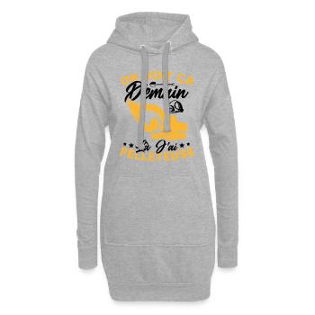 On voit ça demain là J'ai pelleteuse Humour Cadeau - Sweat-shirt à capuche long Femme - gris chiné - Devant