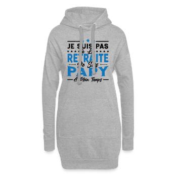 Je ne suis pas retraité je suis papy à plein temps - Sweat-shirt à capuche long Femme - gris chiné - Devant
