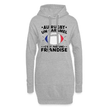 Au Rugby Un Caramel C'est Pas Une Friandise - Sweat-shirt à capuche long Femme - gris chiné - Devant