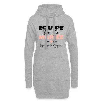 Equipe de la mariée copines de dingues - Sweat-shirt à capuche long Femme - gris chiné - Devant
