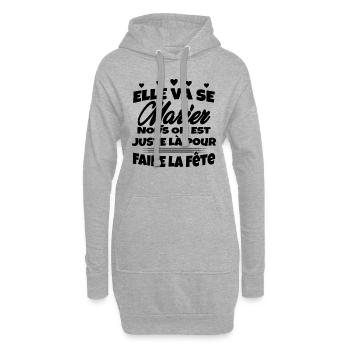 Team Mariée Enterrement de vie de Jeune Fille - Sweat-shirt à capuche long Femme - gris chiné - Devant
