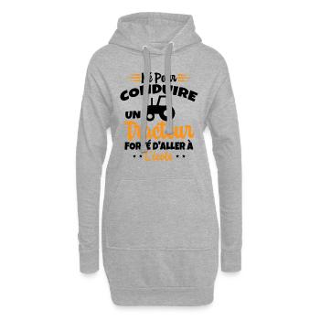 Né pour conduire un tracteur forcé daller à lécole - Sweat-shirt à capuche long Femme - gris chiné - Devant