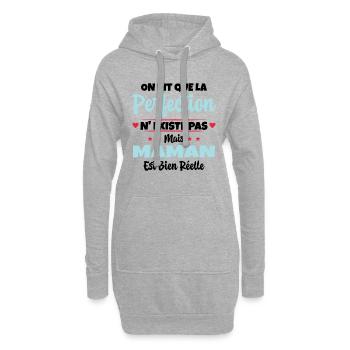 Maman est la perfection - Cadeau fête des mères - Sweat-shirt à capuche long Femme - gris chiné - Devant