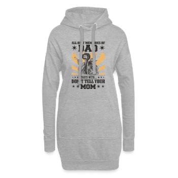 Bester Papa, Vatertag und Geburtstag - Hoodie-Kleid - Grau meliert - Vorne