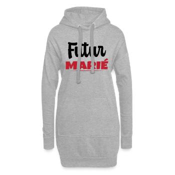 Homme Futur Marié Cadeau Humour EVG - Sweat-shirt à capuche long Femme - gris chiné - Devant