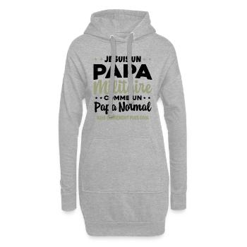 Homme Je Suis Papa Militaire Humour Cadeau soldats - Sweat-shirt à capuche long Femme - gris chiné - Devant