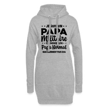 Homme Je Suis Papa Militaire Humour Cadeau soldats - Sweat-shirt à capuche long Femme - gris chiné - Devant