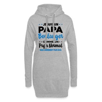 Homme Je Suis Papa Boulanger Humour Cadeau - Sweat-shirt à capuche long Femme - gris chiné - Devant