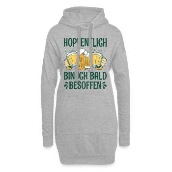 Hopfentlich Bin Ich Bald Besoffen Bier Saufen - Hoodie-Kleid - Grau meliert - Vorne