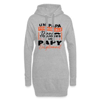Papa Formidable Donne Toujours Papy Exceptionnel - Sweat-shirt à capuche long Femme - gris chiné - Devant