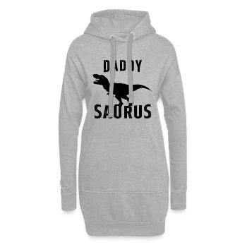Papa saurus Humour Cadeau fête des pères - Sweat-shirt à capuche long Femme - gris chiné - Devant