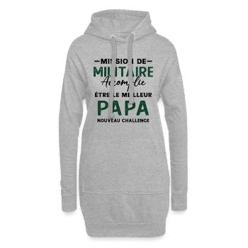 Militaire Futur Papa Cadeau Drôle Fête Des Pères - Sweat-shirt à capuche long Femme - gris chiné - Devant